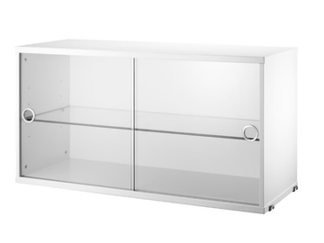 STRING® SYSTEM CABINET WITH GLASS DOORS - MDF wall cabinet with glass door with shelving by String Furniture - view 2